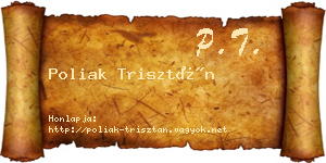 Poliak Trisztán névjegykártya